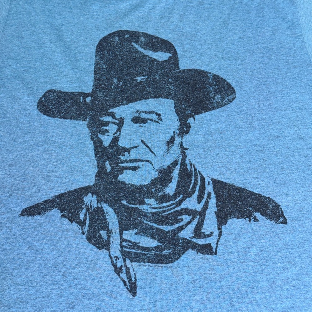 American Classics John Wayne Graphic T-Shirt Mens Small Blue Heathered Western - Picture 2 of 9